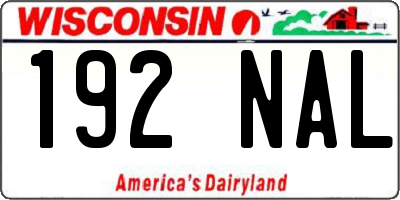 WI license plate 192NAL