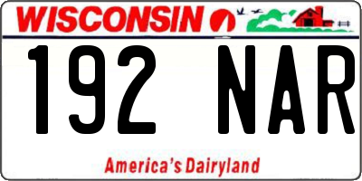 WI license plate 192NAR