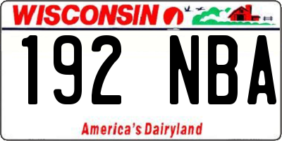 WI license plate 192NBA