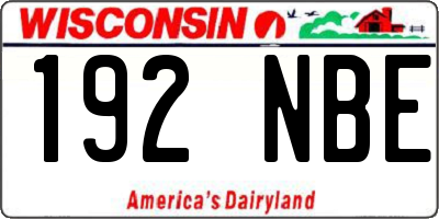 WI license plate 192NBE