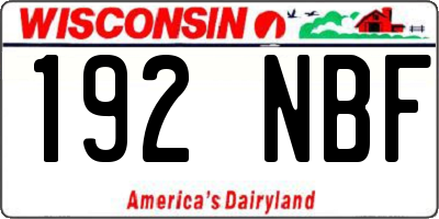 WI license plate 192NBF