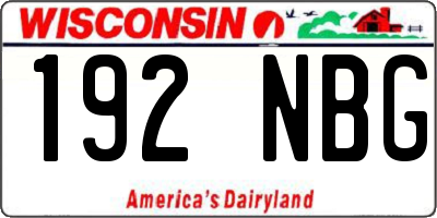 WI license plate 192NBG