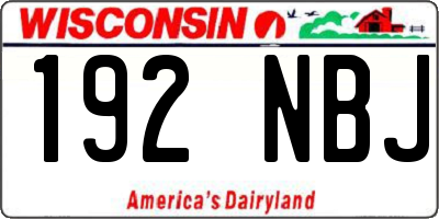 WI license plate 192NBJ