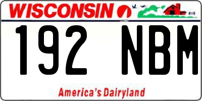 WI license plate 192NBM