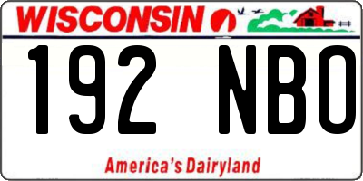 WI license plate 192NBO