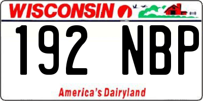 WI license plate 192NBP