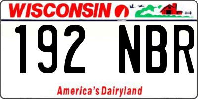 WI license plate 192NBR