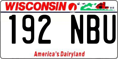 WI license plate 192NBU