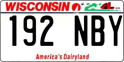 WI license plate 192NBY