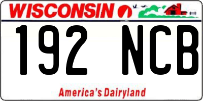 WI license plate 192NCB