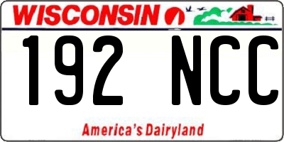 WI license plate 192NCC