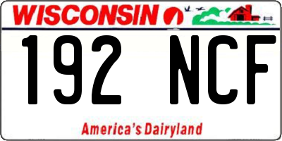 WI license plate 192NCF