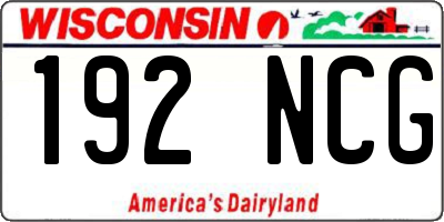 WI license plate 192NCG