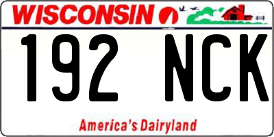 WI license plate 192NCK