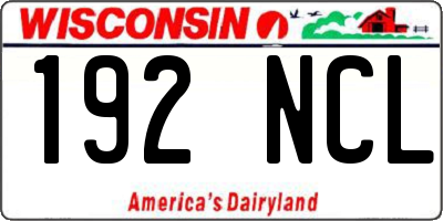 WI license plate 192NCL