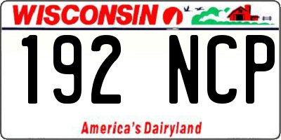 WI license plate 192NCP