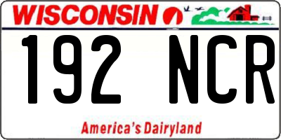 WI license plate 192NCR