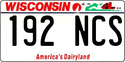 WI license plate 192NCS