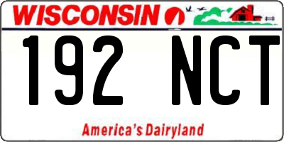 WI license plate 192NCT