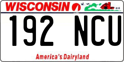 WI license plate 192NCU