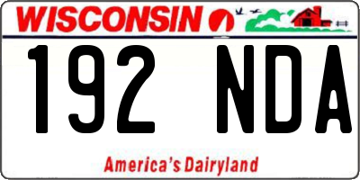 WI license plate 192NDA