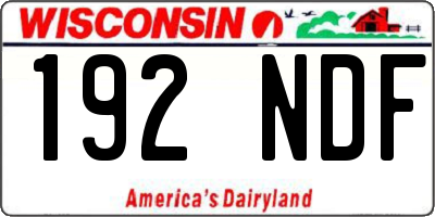 WI license plate 192NDF