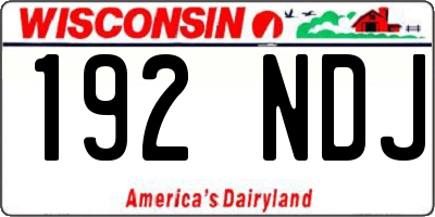 WI license plate 192NDJ