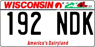 WI license plate 192NDK