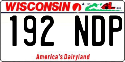 WI license plate 192NDP