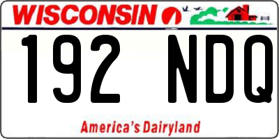 WI license plate 192NDQ