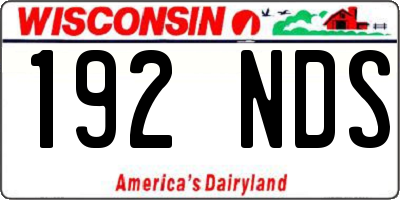 WI license plate 192NDS