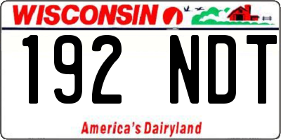 WI license plate 192NDT