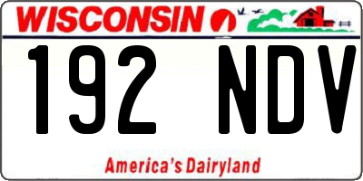 WI license plate 192NDV