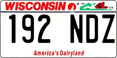 WI license plate 192NDZ
