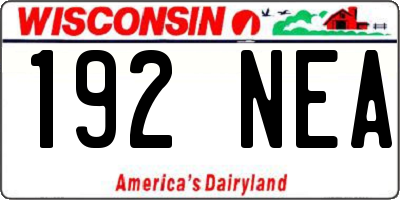 WI license plate 192NEA