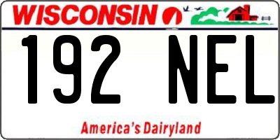 WI license plate 192NEL