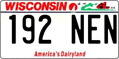 WI license plate 192NEN