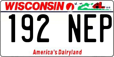 WI license plate 192NEP
