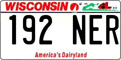 WI license plate 192NER