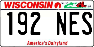WI license plate 192NES