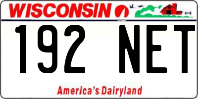 WI license plate 192NET