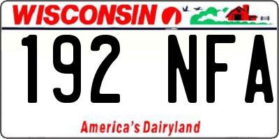 WI license plate 192NFA