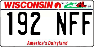 WI license plate 192NFF