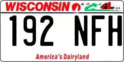 WI license plate 192NFH