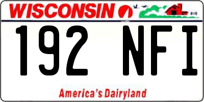 WI license plate 192NFI