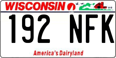 WI license plate 192NFK