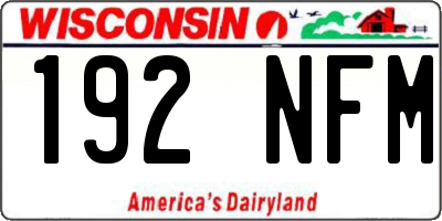 WI license plate 192NFM