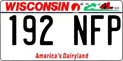 WI license plate 192NFP