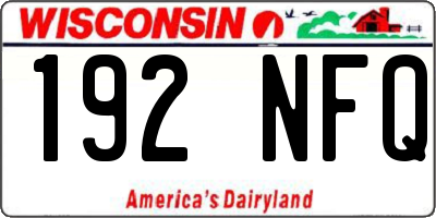 WI license plate 192NFQ