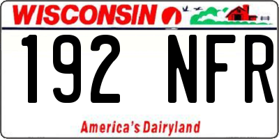 WI license plate 192NFR